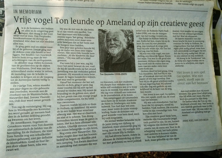 In memoriam Ton Verplanke
